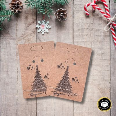 Support bijoux en carton personnalisé pour Noël
