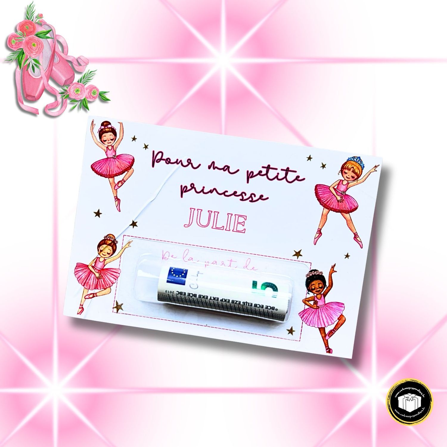 Support billet personnalisé avec capsule danseuse