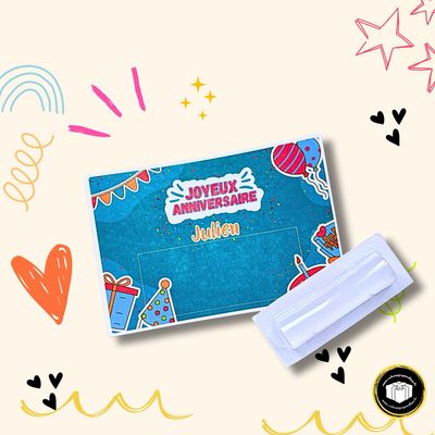 Support billet personnalisé avec capsule pour anniversaire