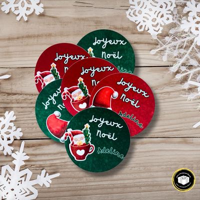 12 étiquettes de Noël pour enfant personnalisable. 10,80€