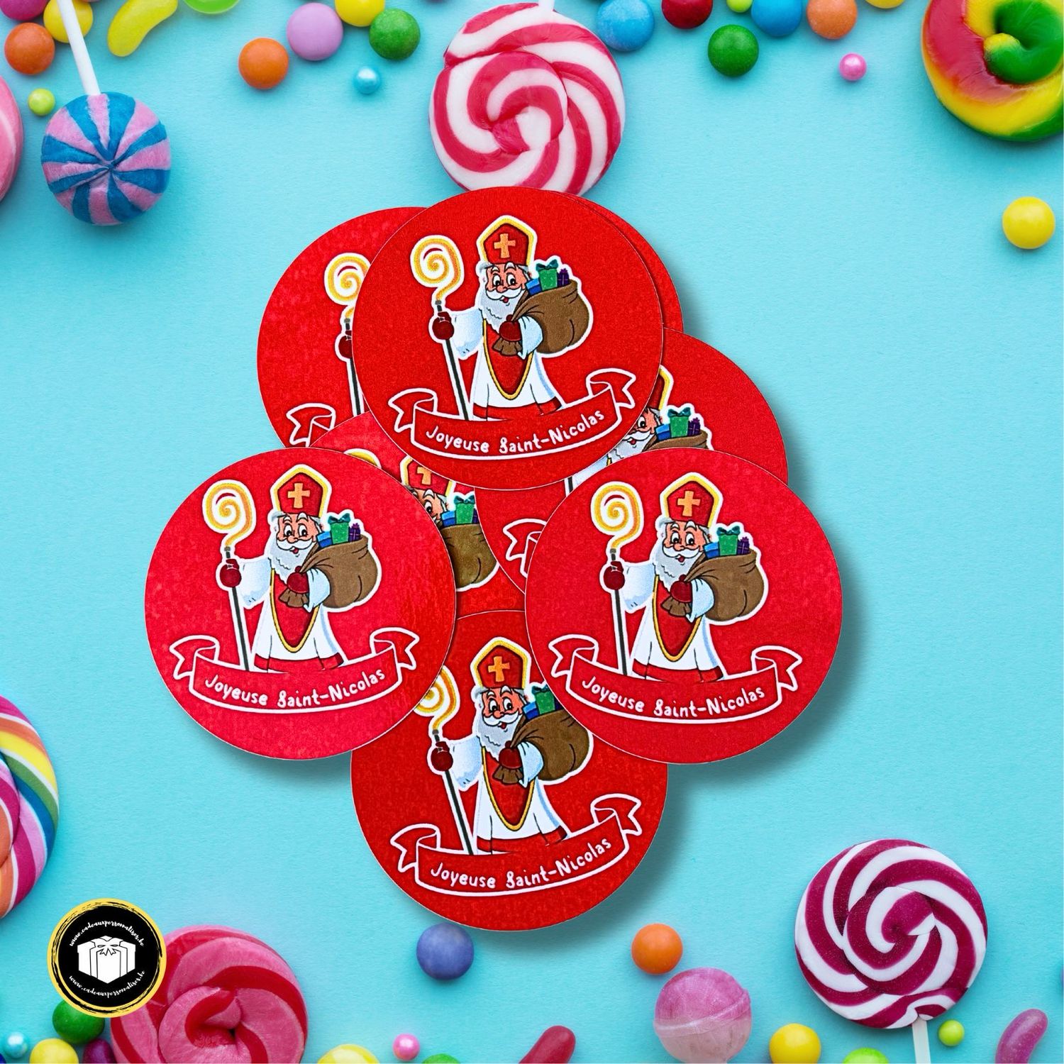 Étiquettes autocollantes pour cadeau de Saint-Nicolas