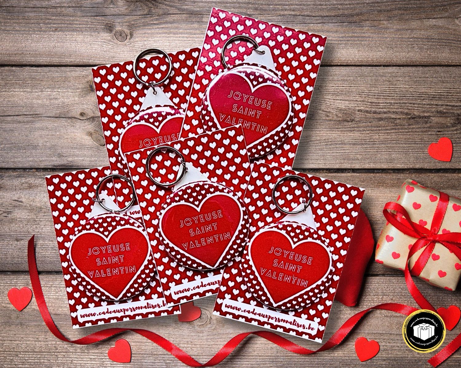Badge porte-clés avec miroir Saint-Valentin