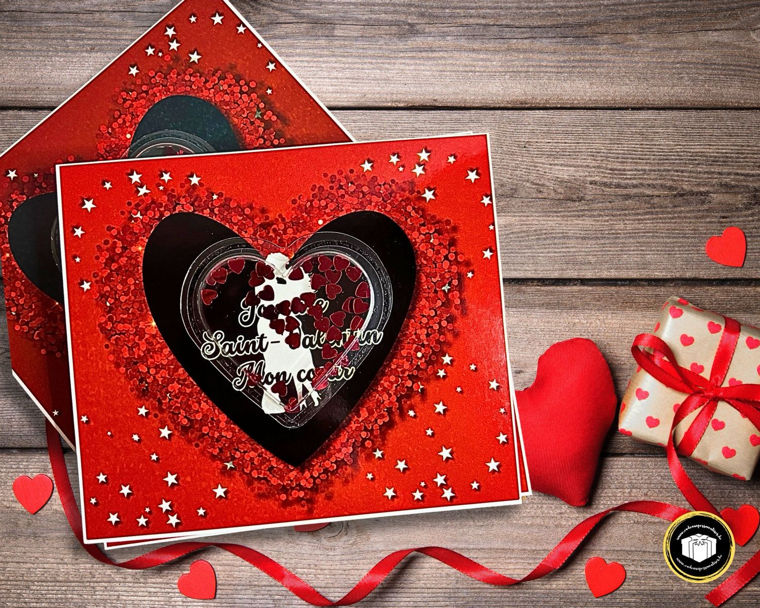 Carte Saint-Valentin personnalisée avec bulle plastifiée