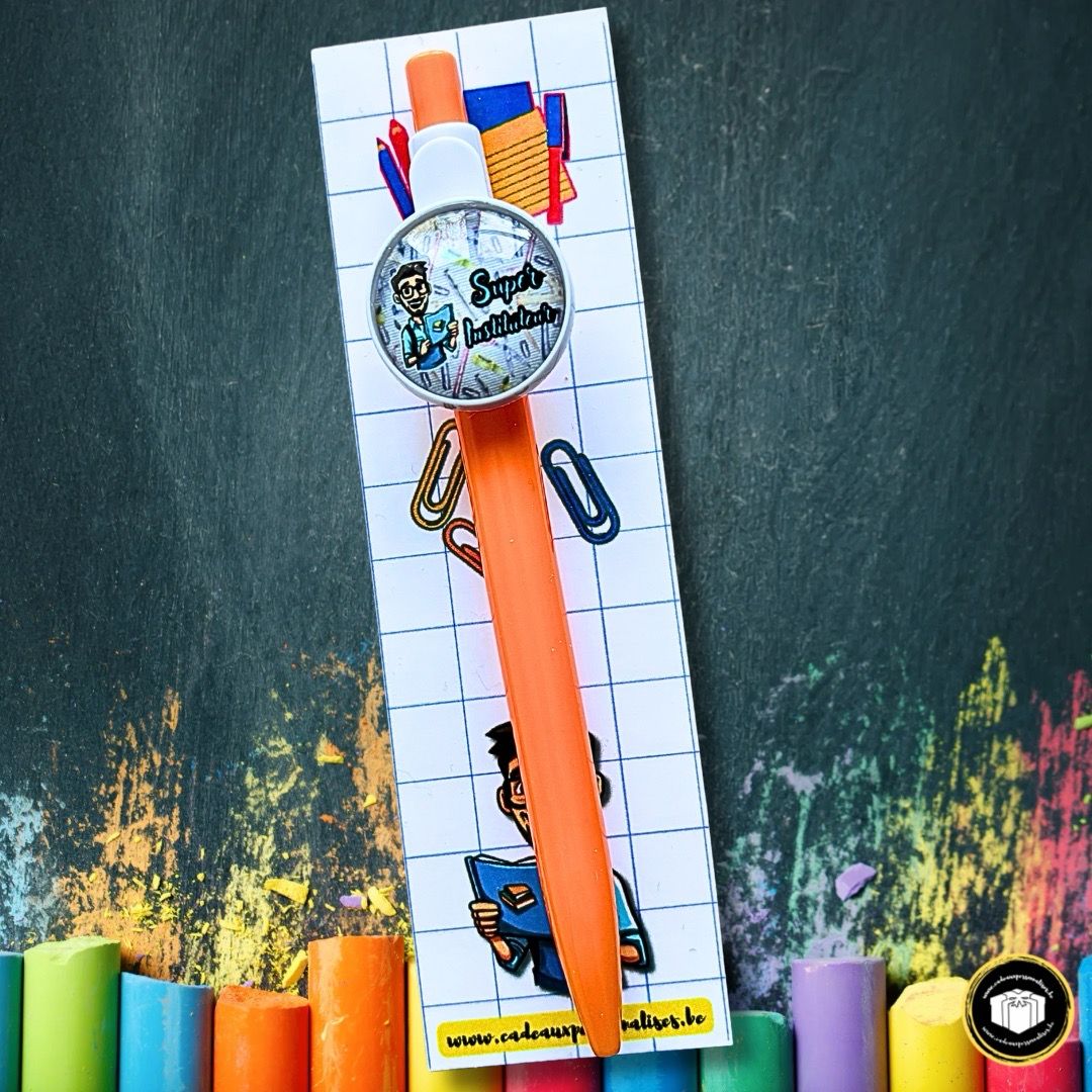 Stylo cabochon super instituteur