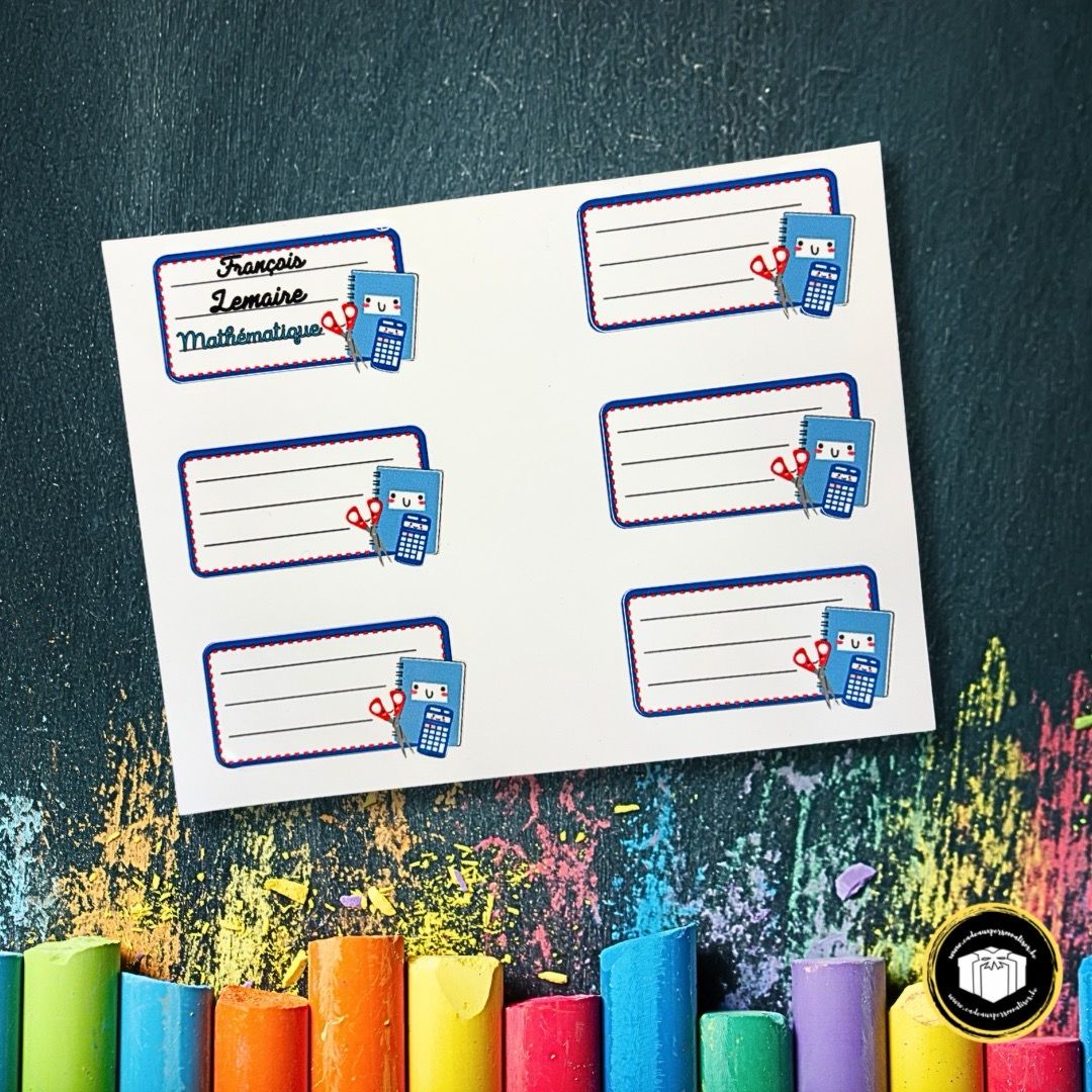 Étiquettes autocollantes cahier