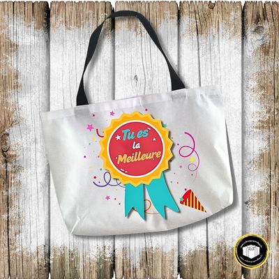 Sac fourre tout pour courses solide épais tu es la meilleure. Personnalisable avec votre texte.