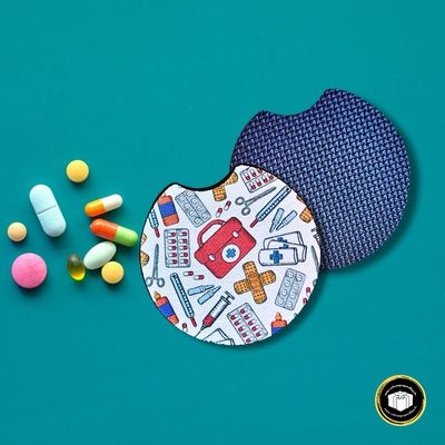 Dessous de verres pour voiture thème médical