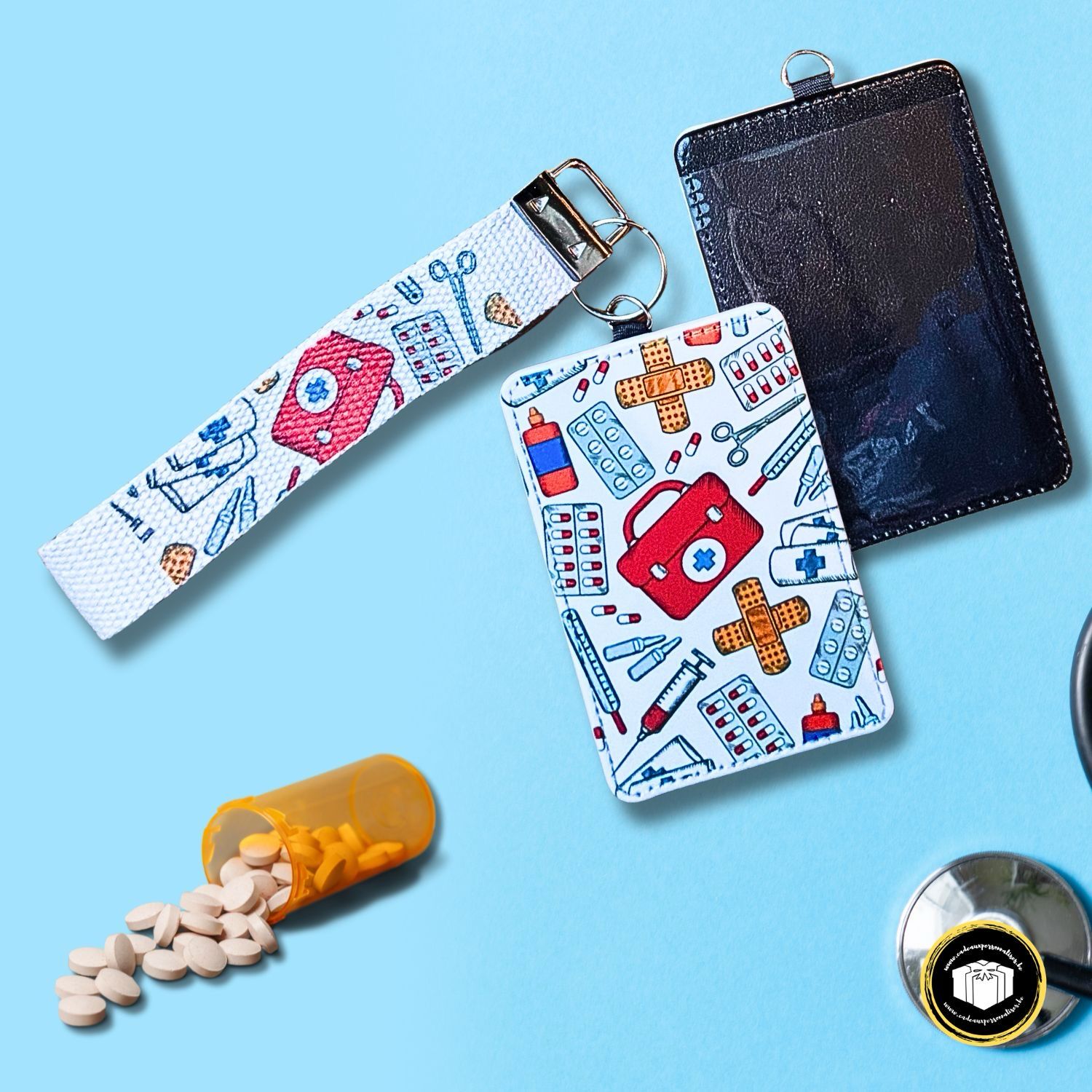 Porte-badge personnalisé sur le thème médical