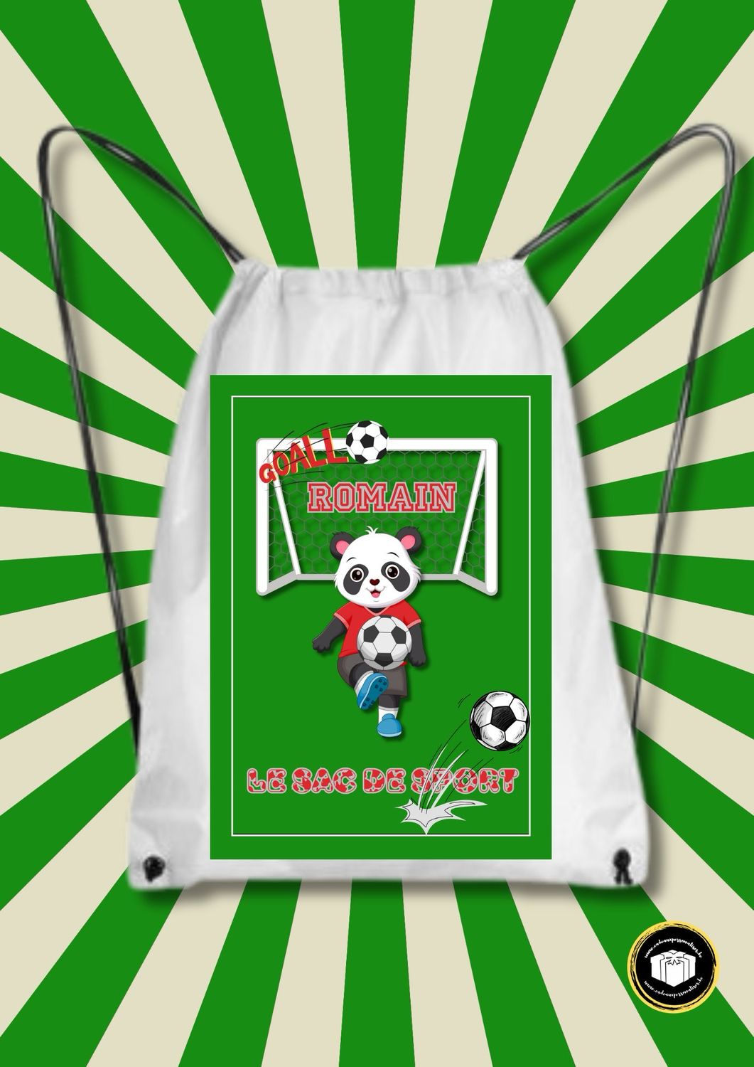 Sac de sport/gym personnalisé - panda