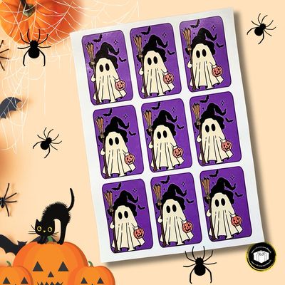 Étiquettes fantôme Halloween