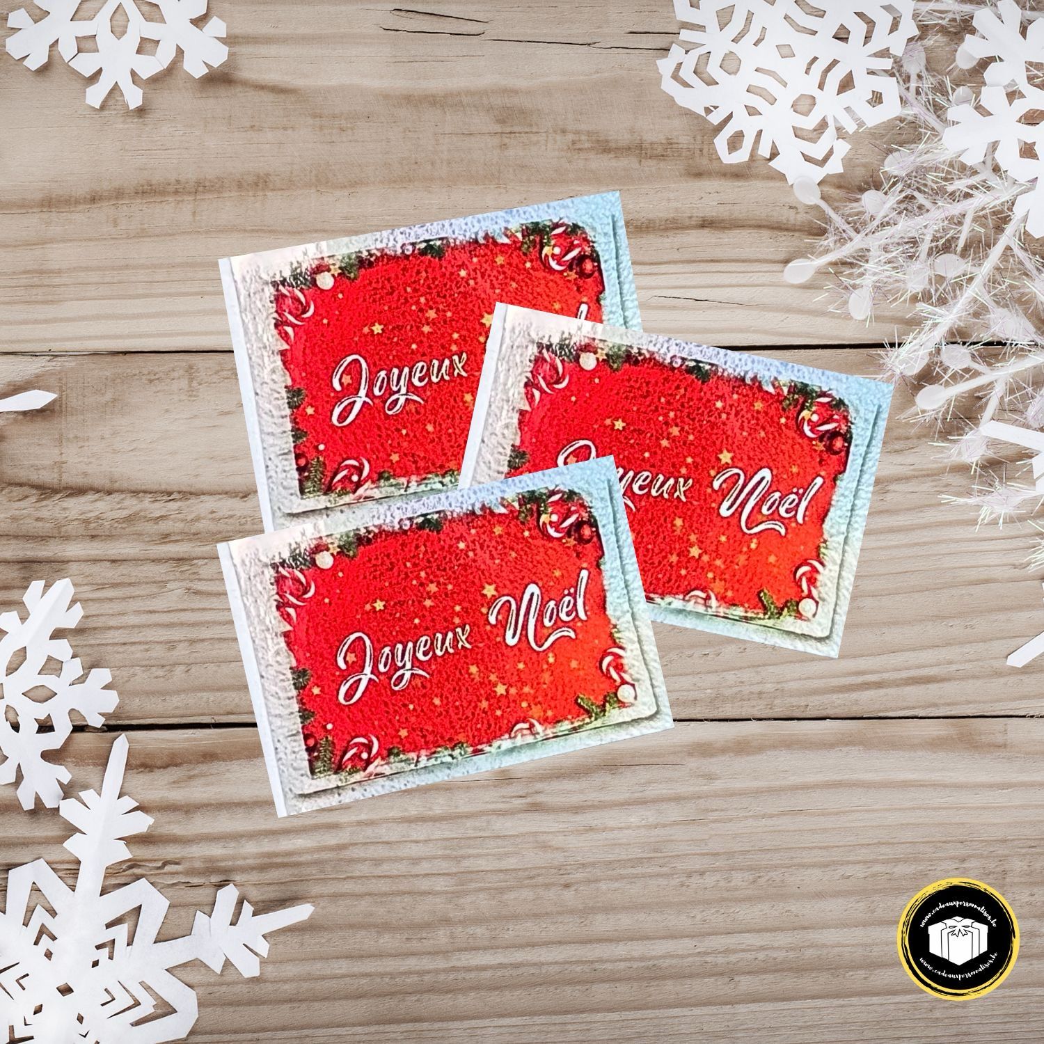 Étiquettes Joyeux Noël hollographiques