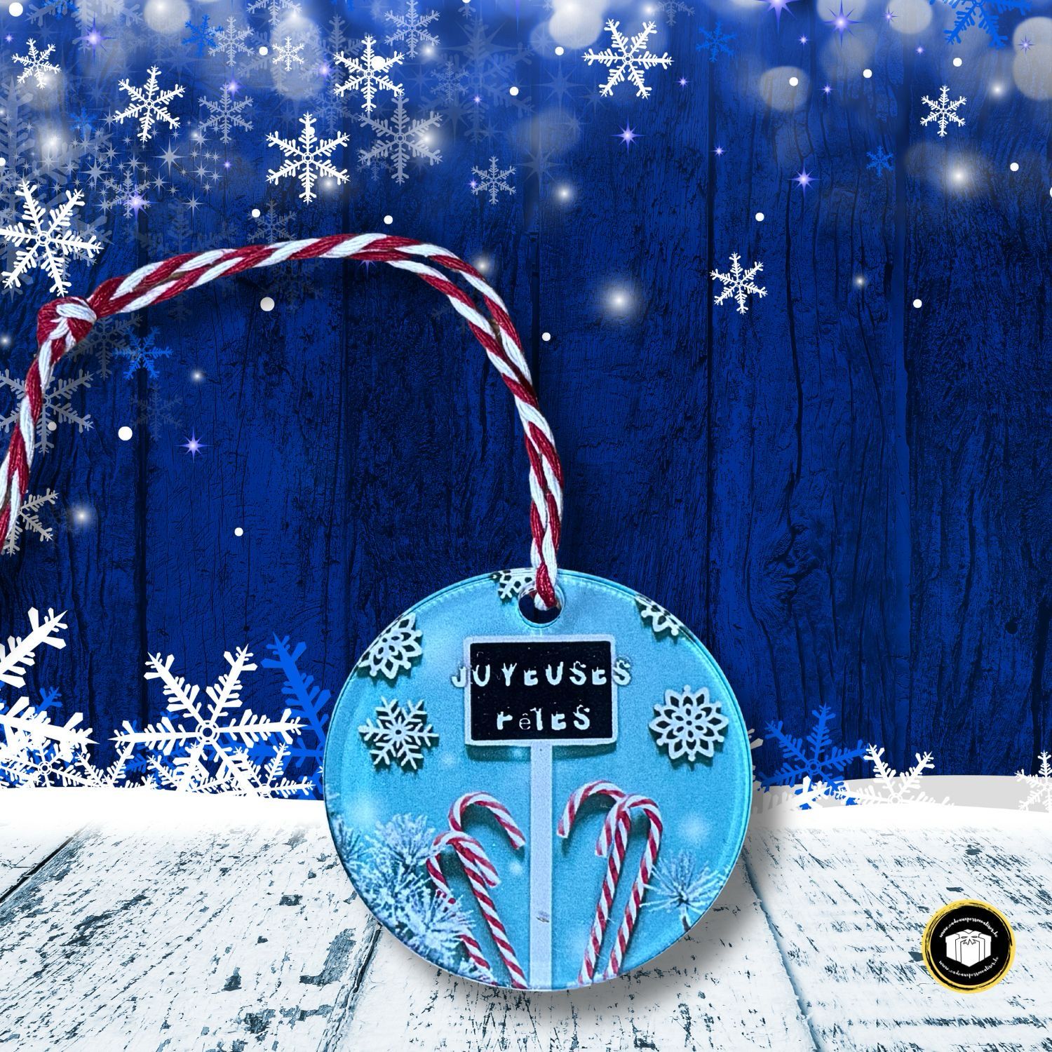 Boule de Noël acrylique - Joyeuses fêtes