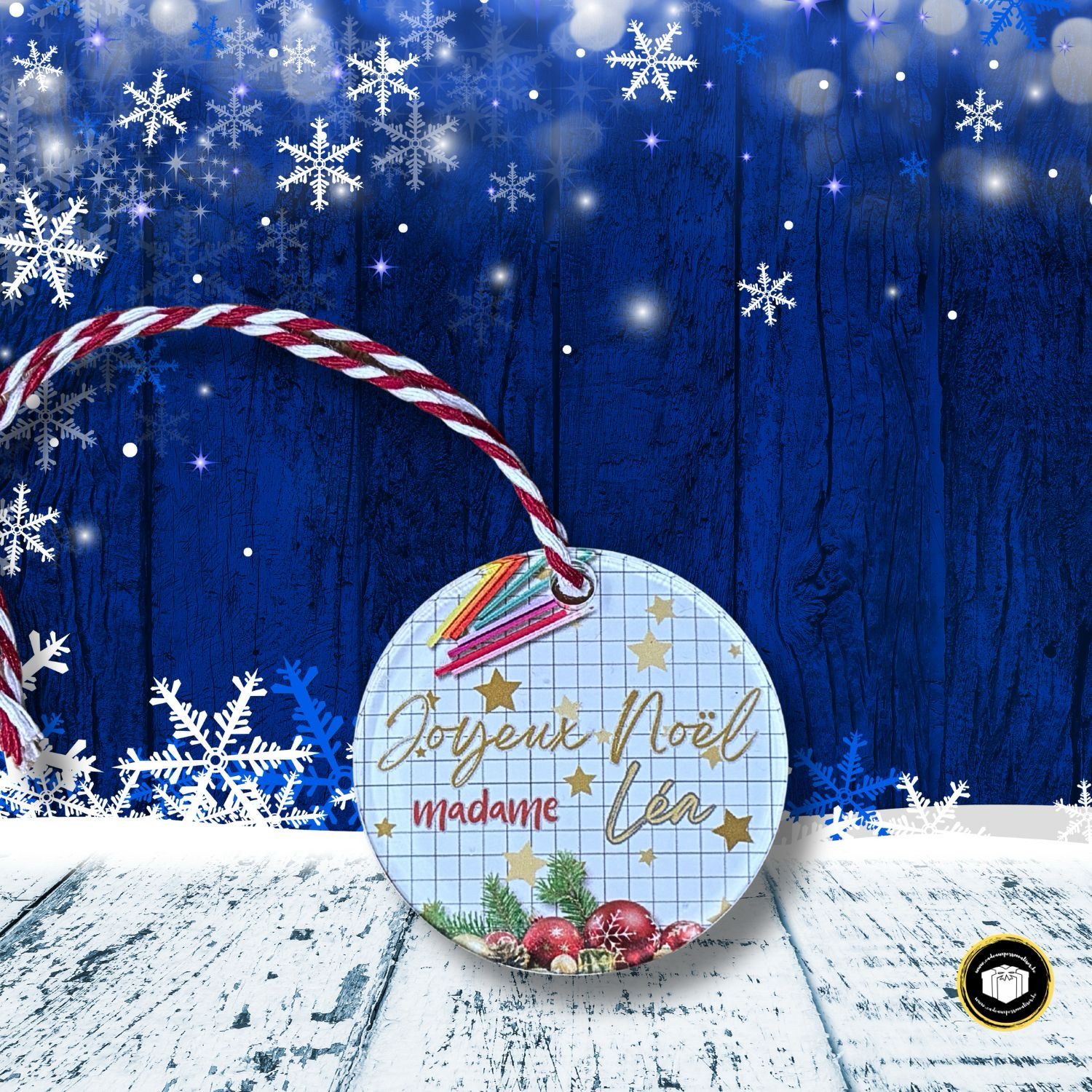 Boule de Noël acrylique - pour enseignant