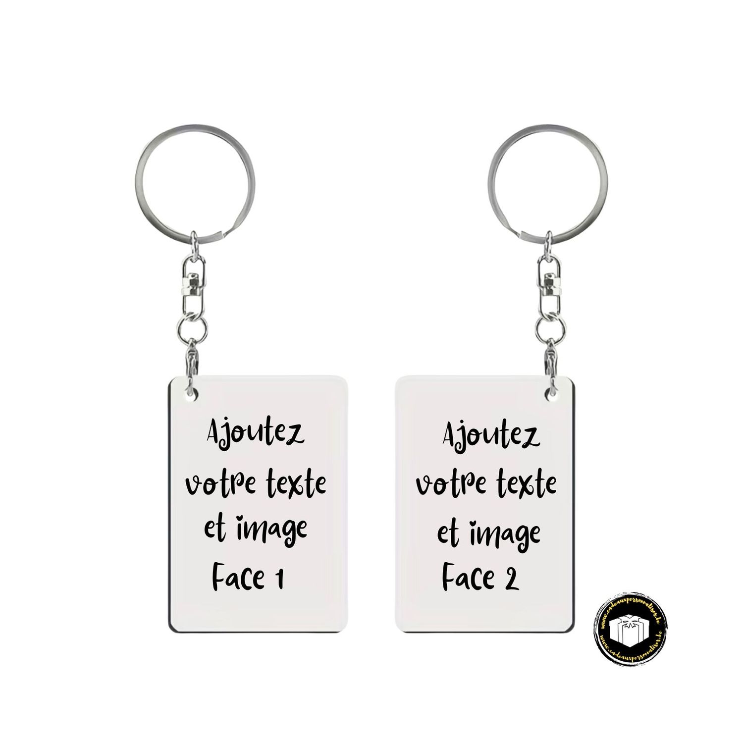 Porte-clés aluminium double face à personnaliser