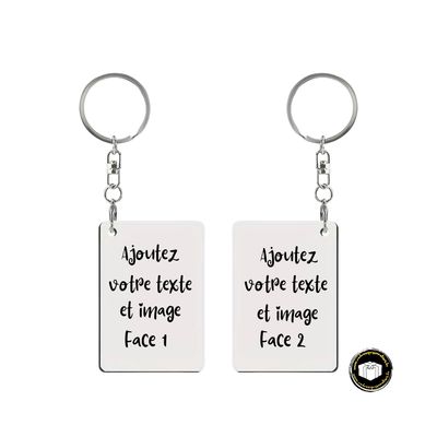 Porte-clés aluminium double face à personnaliser