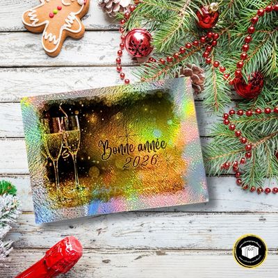 Étiquettes Bonne année holographiques