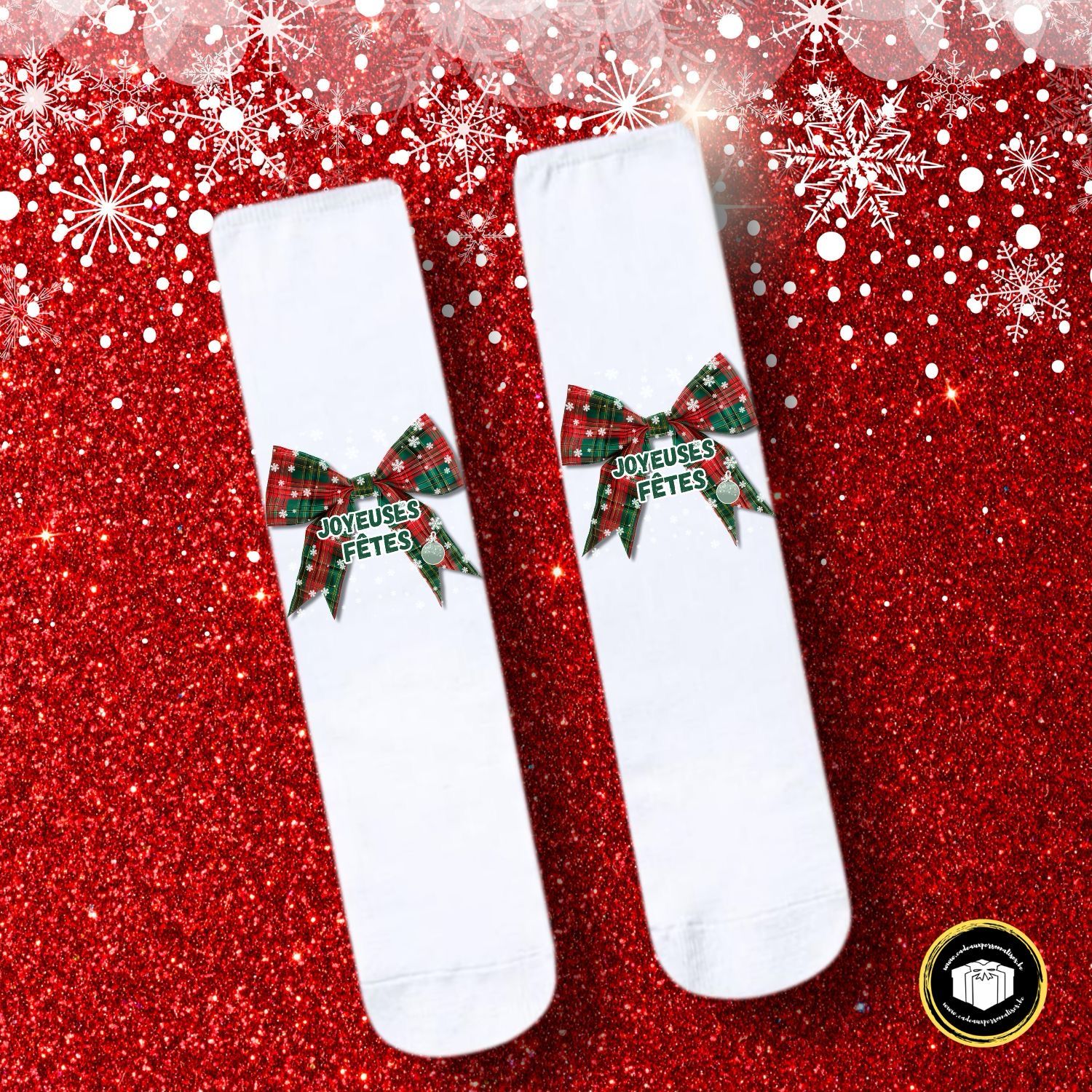 Chaussette fantaisie joyeuses fêtes