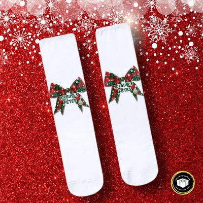 Chaussette fantaisie joyeuses fêtes