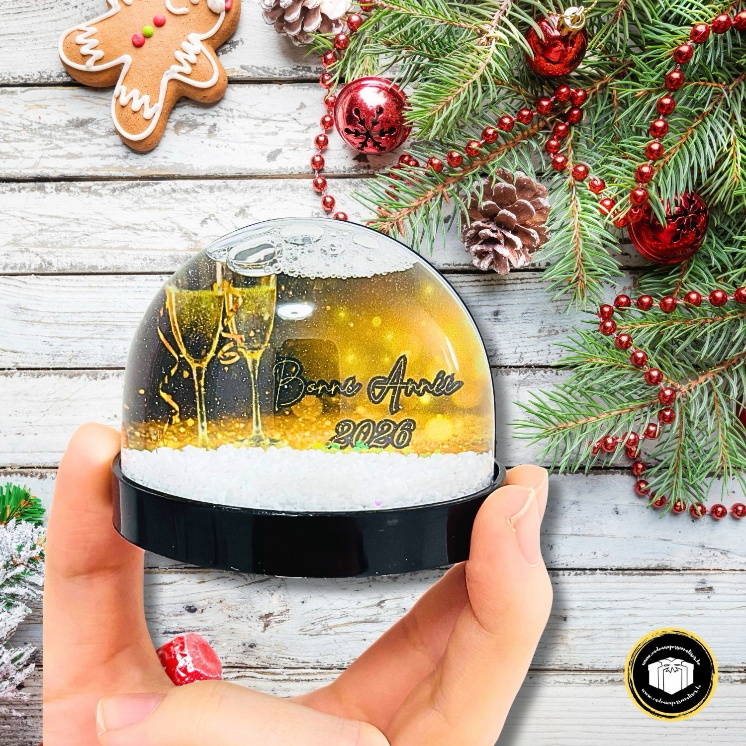 Boule à neige aimantée bonne année