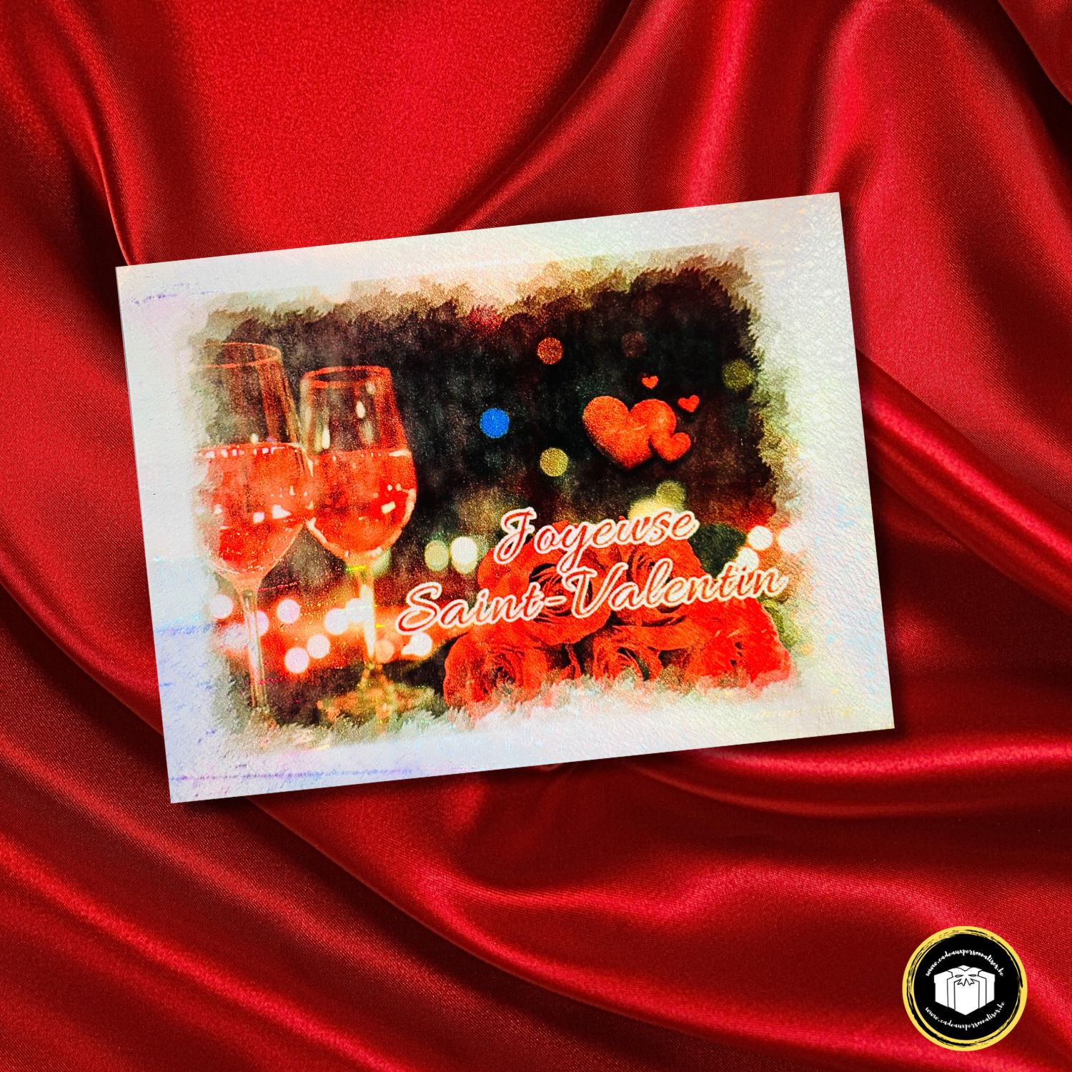 Étiquettes Saint-Valentin holographiques