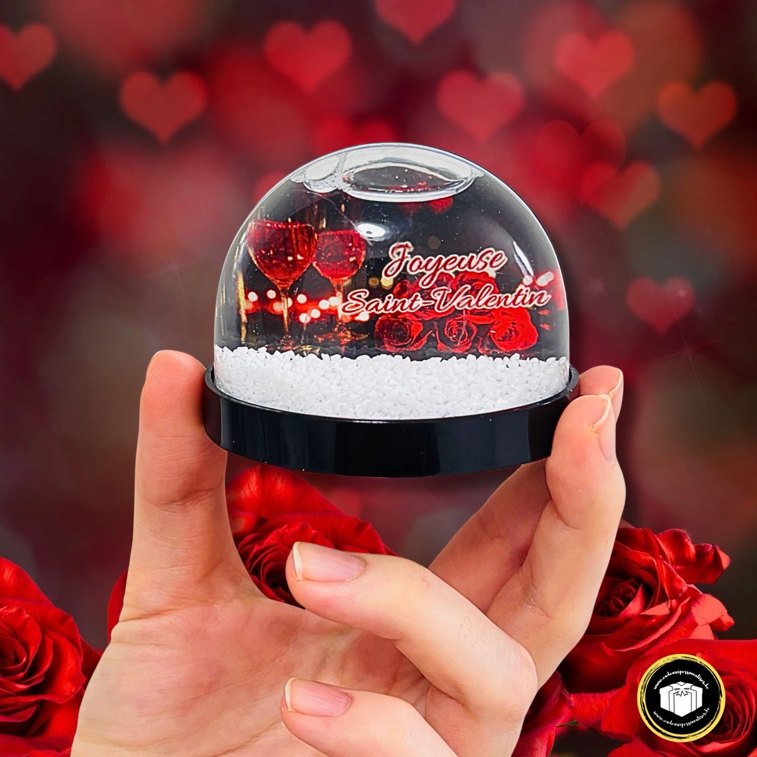 Boule à neige aimantée Saint-Valentin