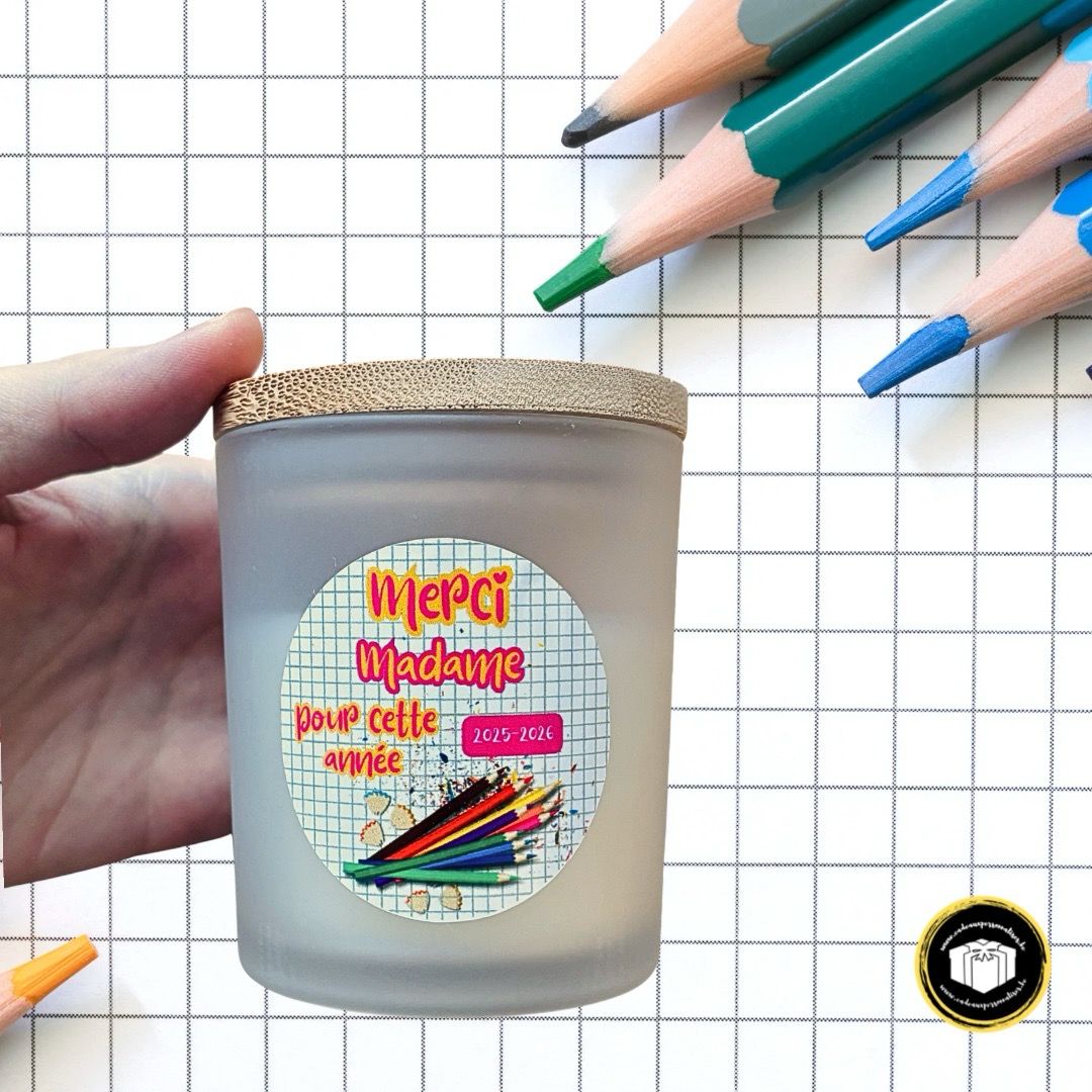 Bougie merci madame en verre avec couvercle