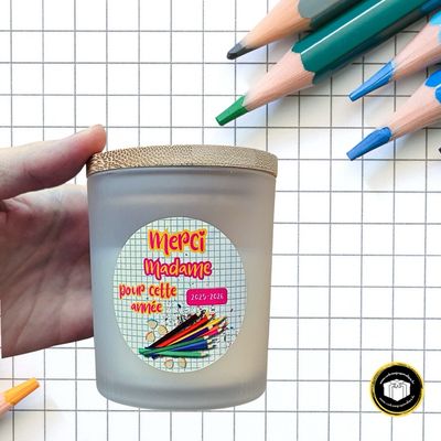 Bougie merci madame en verre avec couvercle