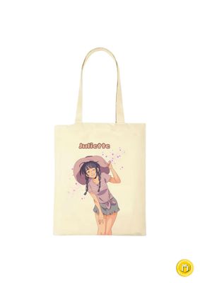 Tote bag personnalisé jeune fille kawaii