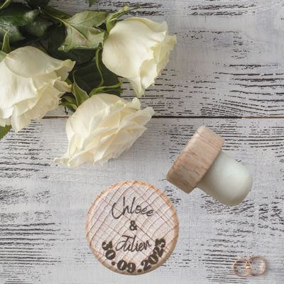 Bouchon de bouteille personnalisé pour mariage