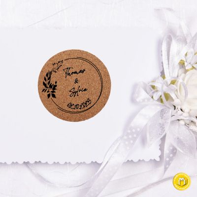 Dessous de verres en liège personnalisé pour mariage