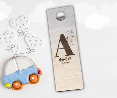 Plaque de porte bois personnalisée pour naissance