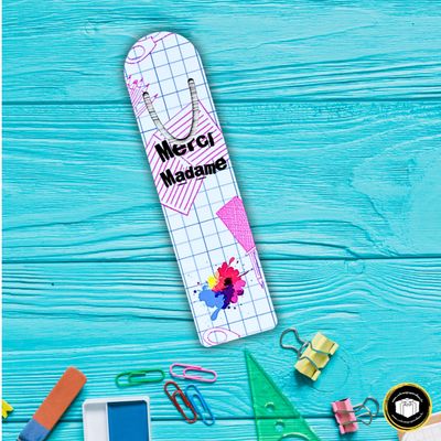 Marque page cahier quadrillé rose