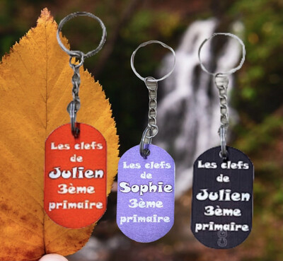 Porte-clefs personnalisé pour l'école avec le prénom de votre enfant.