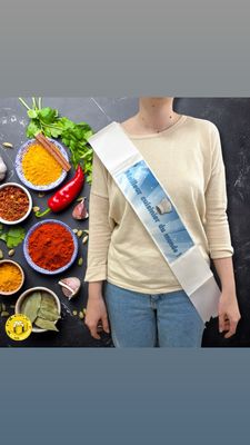 Echarpe de Miss sur le thème de la cuisine à personnaliser.
