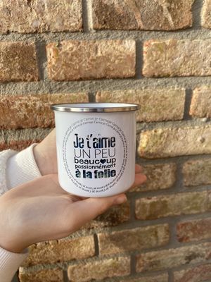 Mug je t’aime Mug je t'aime un peu, beaucoup, passionnément, à la folie blanc