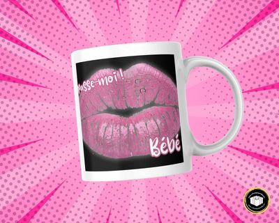 Mug embrasse moi bébé noir