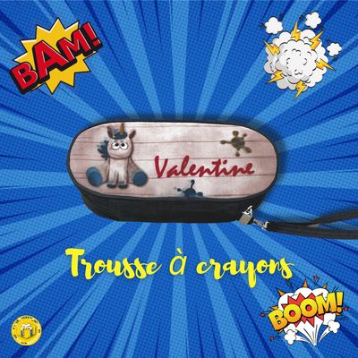 Trousse à crayons personnalisée personnage - avec prénom