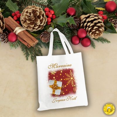 Tote bag joyeux noël à personnaliser
