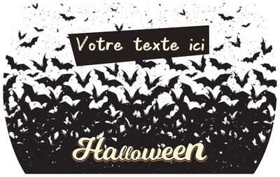 Boîte cadeau en carton pliable et personnalisable sur les deux faces sur le thème oiseaux d'Halloween.