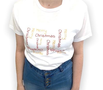 T-shirt Merry Christmas ( joyeux Noël) T-shirt unisexe blanc joyeux Noël. Taille du S au XL. Transparent.
