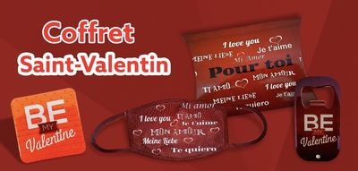 Coffret Saint-Valentin 4 produits Coffret 4 cadeaux pour la Saint-Valentin