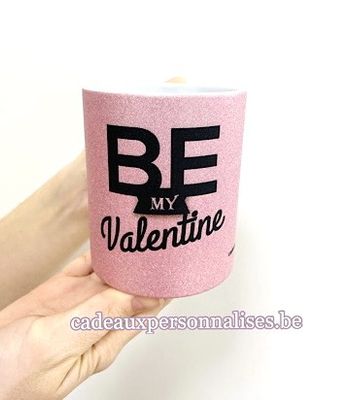 Mug pailleté rose Saint-Valentin 