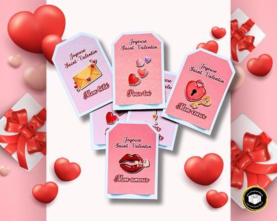 9 étiquettes autocollantes Saint-valentin Étiquette autocollante Saint-Valentin