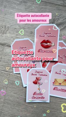 9 étiquettes autocollantes Saint-valentin