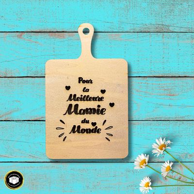 Planche en bois pour la meilleure mamie du monde Planche en bois pour la meilleure mamie du monde
