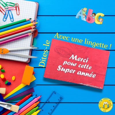 Lingette merci pour cette super année Lingette en tissu rouge pour lunettes. Cadeau pour enseignant avec le texte merci pour cette super année