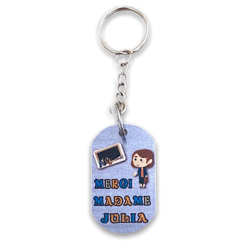 Porte-clef aluminium merci madame