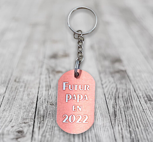 Porte-clés aluminium futur papa