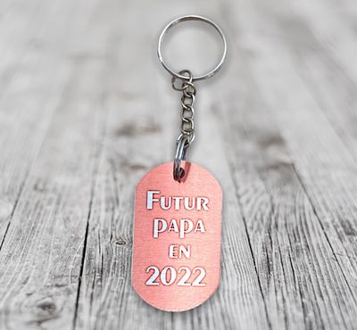Porte-clés aluminium futur papa