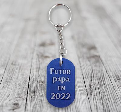 Porte-clés aluminium futur papa